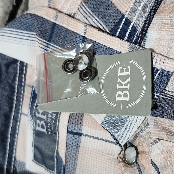 BKE EMBROIDERED PLAID TAILORED FIT SNAP-BUTTON LONG-SLEEVED SHIRT - Picture 9 of 13